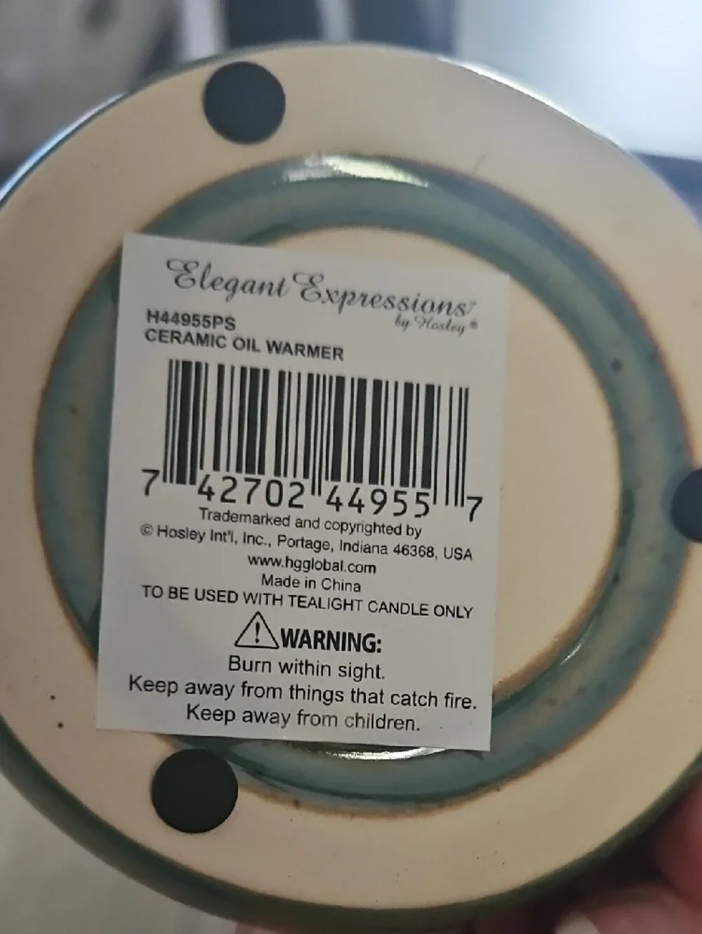 Expressions Green Ceramic Oil Tealight Warmer